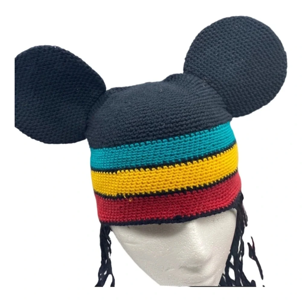 Walt Disney Mickey Jamaican Rasta Braids Beads Hat